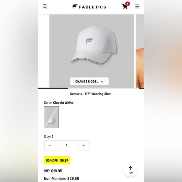 Fabletics Fundamental Ponytail Hat - One Size, White, NWT! - Picture 2 of 10